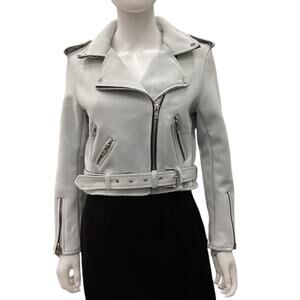 Signature 8 Women’s Ultra Suede Biker Type Jacket Light Blue Size Medium